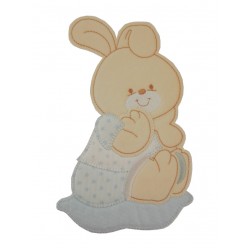 Iron-on Patch - Light Blue Baby Rabbit with Little Stars
